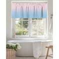 thumbnail image 4 of Minimalist Pink Valances for Windows and Blue Gradient Valance Rod Pocket Light Filtering Short Window Treatments Curtains for Kitchen Bathroom Living Room Bedroom, 1 Panel, 60 x 18 Inch, 4 of 7