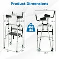 thumbnail image 3 of Giantex Folding Walker, 450 Lbs Foldable Standard Walker, Lightweight Walking Mobility Aid for Seniors, Handicap, Disabled, Silver, 3 of 6