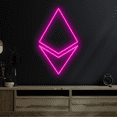 thumbnail image 3 of C-craft Abstract Line Ethereum Neon Sign Minimalist Decor Bedroom Wall Decor House Decor Gift, 3 of 5