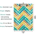 thumbnail image 2 of FMSHPON Painted Chevron Pattern Clipboard Hardboard Wood Nursing Clip Board and Pull for Standard A4 Letter 13x9 inches, 2 of 5