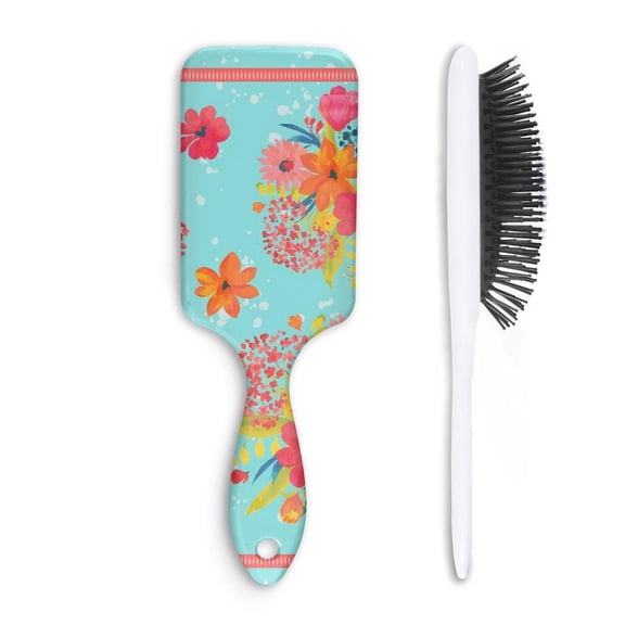 Hair Brush Pioneer Colorful Floral Cushion Base Hair Brushes Touch Paddle Rectangle Hairbrush