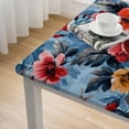 thumbnail image 5 of BANET  Square Tablecloth Red Blue Vintage Retro Boho Flower Floral Waterproof Polyester Table Cloth Washable Wrinkle Resistant Fabric Table Cover for Kitchen Dining, Buffet, Party, Wedding white, 5 of 8
