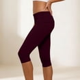 thumbnail image 6 of Women's Fold Over Capri Leggings, Sexy Low Rise Stretch Athletic Cropped Pants Lounge Yoga Bottoms, 6 of 6