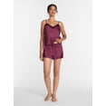 thumbnail image 3 of Joyspun Women’s Lace Trim Stretch Satin Cami and Shorts Set, 2-Piece, Sizes XS-3X, 3 of 6