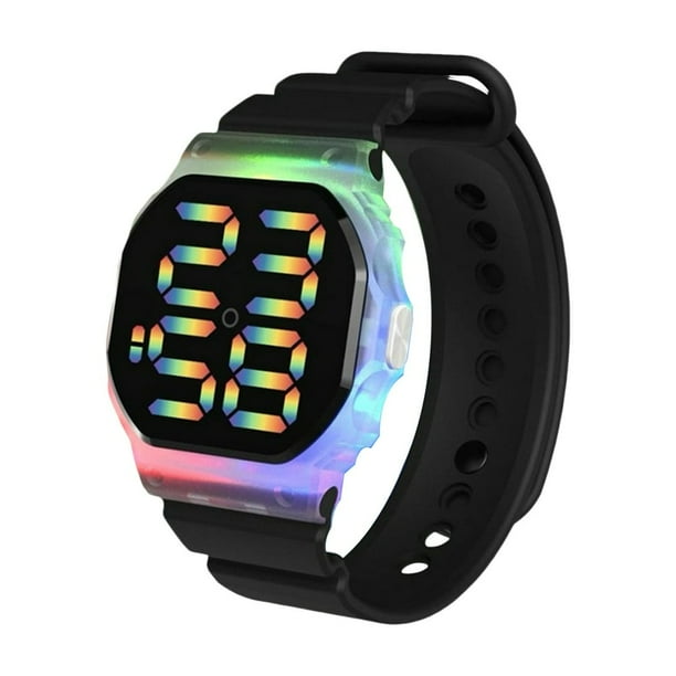 Digital Watch 30 Meters Waterproof Decorative Large Screen Color Changing LED Electronic Watch for Daily Life