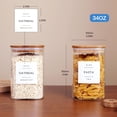 thumbnail image 4 of 6 Pack Square Kitchen Storage Jars with Airtight Bamboo Lids and 132 Pantry Labels - 35oz Glass Canisters With Wood Lids - Food Storage Containers for Coffee, Cookie, Tea, Spice, 4 of 7