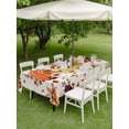 thumbnail image 3 of Outdoor Tablecloth with Umbrella Hole and Zipper, Orange Yellow Fall Rectangle Table Cloth 60x102 Inch Waterproof Tablecloth, Thanksgiving Pumpkins Botanical Floral Picnic Table Cover for Patio, 3 of 7