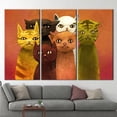 thumbnail image 3 of Modern Wall Art, Cats Poster, Cat Lover Gift Wall Decor, Abstract Artwork, Animal Poster, Cat Canvas Art, Animalistic Wall Decor, Canvas Wall Decor - 4P-Gallery Wrapped, 3 of 9