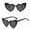 Black Frame Gray Piece, variant on 2026 New European and American Style Heart-Shaped Women's Sunglasses, Fashionable Slimming Sunglasses for Women with Large Faces