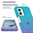 thumbnail image 3 of Rosebono Compatible With Motorola Moto G Stylus 2023, Hybrid Glitter Sparkle Transparent Colorful Gradient TPU Skin Cover Protection Case (Teal/Purple), 3 of 4