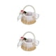 thumbnail image 1 of Cateissary Cesta de flores con mango de perla para dama de honor romántica, ceremonia de boda, diseño Simple, portador de anillo, cestas Tipo 6 2piezas, 1 of 6