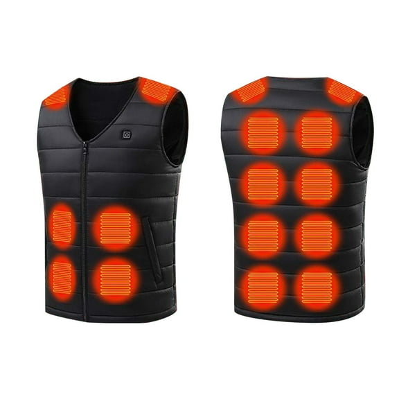 Black and Friday Clothing Sales Idoravan Women's and Men's Lightweight Heated Vest USB Rechargeable Fashion Women Sleeveless V-neck Casual Outwear Tops T-Shirt Button Coat Blouse Black XXXXL