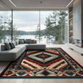 thumbnail image 2 of ODIKA 8'x10' Aztec Red Washable Area Rug Non-Shedding, Easy Care, for King Size Bedroom Under Bed, Master Suite, 2 of 7