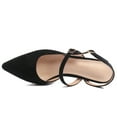 thumbnail image 6 of kkdom Women Kitten Heels Pumps Slingback Heels Ankle Strap Pointed Toe Wedding Black Size 6.5, 6 of 8