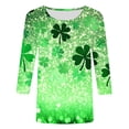 thumbnail image 5 of Moxiu St. Patrick's Day Shirts for Women 3/4 Sleeve Shamrock Printed Shirts Trendy Crew Neck Tops St Patrick's Day Clothes 2025 Multicolor,XL, 5 of 5