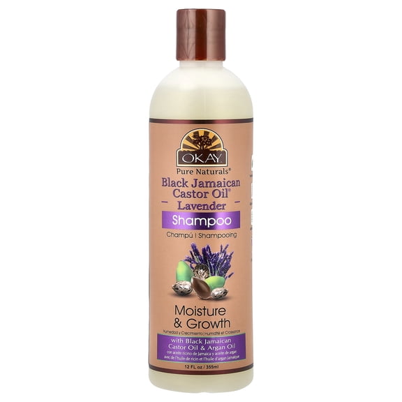 Okay Pure Naturals Black Jamaican Castor Oil®, Shampoo, Lavender, 12 fl oz (355 ml)