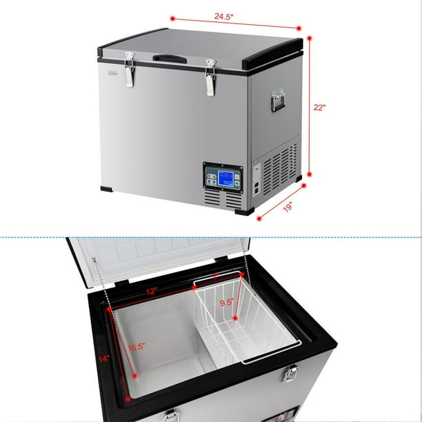 Costway Portable 63 Quart Electric Car Cooler Refrigerator Freezer Compressor Camping