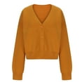 thumbnail image 4 of Sweaters for Women Under $15 XXL New Collar Solid Color Long Sleeved Knitted Cardigan With Loose Pockets Sweater Jacket, 4 of 6