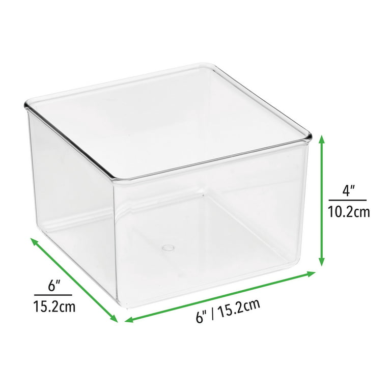 mDesign Plastic Drawer Organizer Square Box, Storage Organizer Bin  Container; For Closets, Bedrooms, Use for Leggings, Socks, Ties, Jewelry