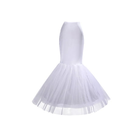 

Etereauty White Fishtail Mermaid Wedding Dress Bridal Petticoat Slips Underskirt(White Free Size)