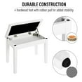 thumbnail image 1 of Ansley&HosHo Piano Bench with Storage Stool Keyboard Seat Deluxe Padded Portable Solid Wood White, 1 of 10