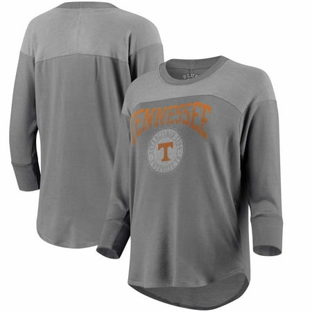 Yokes Charcoal - Tennessee Volunteers Blue 84 Tri-Blend Terry Yoke 3/4-Sleeve T-Shirt - Charcoal