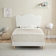 thumbnail image 3 of Bingirl Twin Size Upholstered Bed Frame with Adjustable Headboard Boucle Upholstered Platform Bed for Strong Wood Slats No Box Spring Needed Noise-Free Easy Assembly Beige, 3 of 7