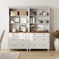 thumbnail image 2 of WAMPAT Credenzas & Sideboards with 6 Drawers, Farmhouse Storage Cabinet with Adjustable Shleves for Kitchen, Living Room, Bedroom, Home Office, White, 2 of 8