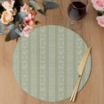thumbnail image 3 of Sage Green Striped Round 13 Inch Placemats Set of 8, Modern Abstract Art Geometric Stripes HeatResistant Non Slip Place Mats for Dining Table, Wipeable Braided Kitchen Table Mats for Housewarming, 3 of 9