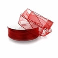 thumbnail image 2 of Ribbon Traditions 1.5" Wired Sheer Organza Ribbon Red 50 Yards, 2 of 4