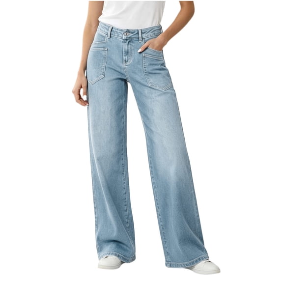 AcaicsNo Boundaries High Rise Baggy Wide Leg Jeans,39.76",40.16",40.55",40.94",41.14"Length Women's Sizes S-XXL
