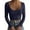 Navy, variant on Women's Ribbed Knit Crop Tops Long Sleeve Scoop Neck Slim Fit Basic T Shirt Casual Workout Y2K Cropped Tee Shirts