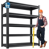 HYJY Garage Shelving 3000 LBS Storage Shelves Adjustable Metal Garage Shelves 5 Tier Heavy Duty Shelving Units and Storage Rack Shelf for Garage, Basement, 72" H x 36" W x 16" D