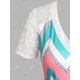 thumbnail image 4 of Camiseta de Panel de Encaje de Zigzag de Talla Grande Rosegal Camisetas tallas grandes, 4 of 5