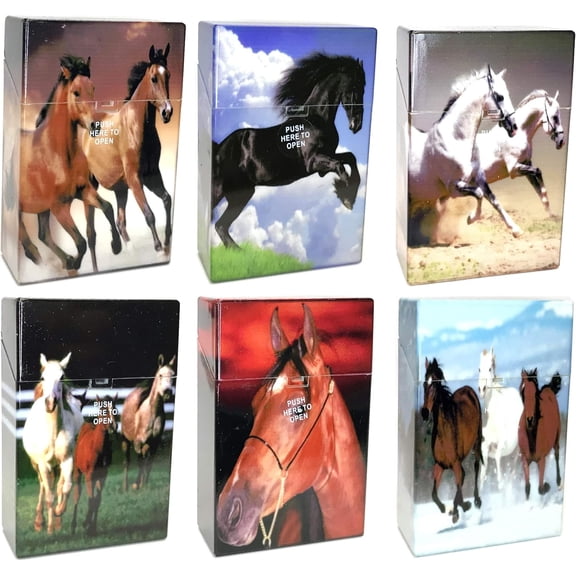 Assorted Horse Stallion Designs Crushprrof Plastic Cigarette Case, , 3116D14 (4)