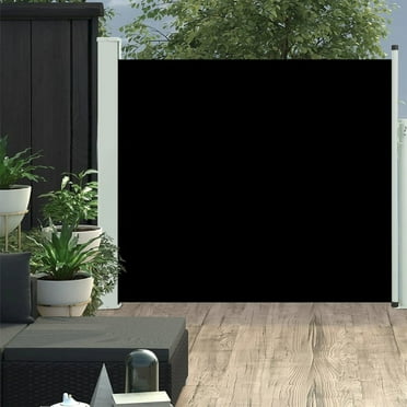 vidaXL Patio Retractable Side Awning 39.4"x118.1" Black, 48370