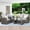 Grey-1, variant on RoyalCraft 4 Piece Outdoor Patio Furniture Sets, Wicker Conversation Set for Porch Deck, Brown Rattan Sofa Chair with Cushion