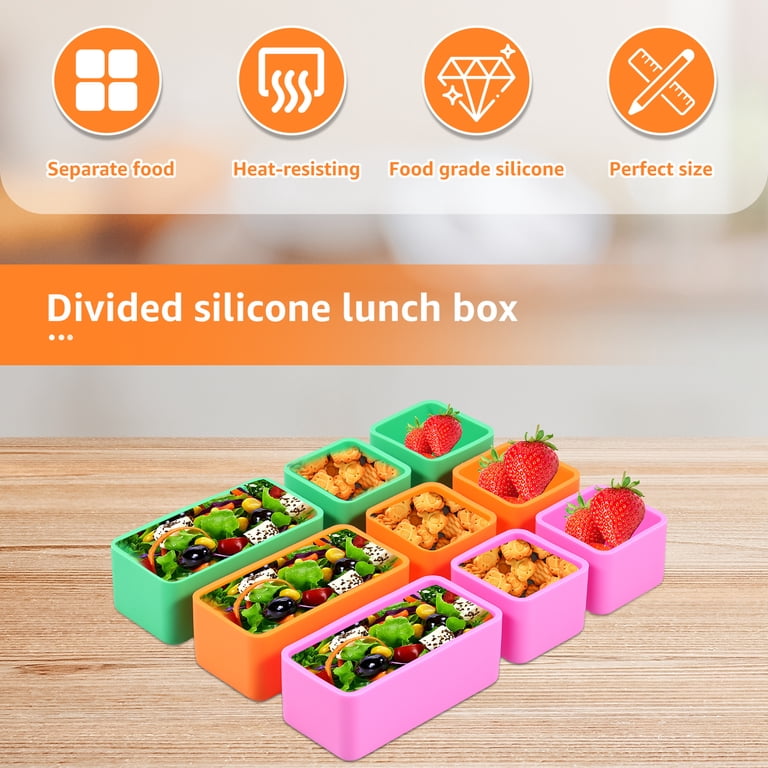Liamasum Silicone Lunch Box Dividers - Reusable Compartment Separators For Meal Prep