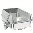 thumbnail image 6 of Stainless Steel Litter Box for Cats, Medium & Large Metal Litter Pan with High Walls, Non-Stick, Anti-Leak, Easy Clean Indoor  Toilet Tray with Scoop, 6 of 15