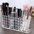 thumbnail image 1 of Makeup Brush Holder, 3 Slots Clear Acrylic Cosmetic Makeup Organiser For Makeup Brush Eyeliners Lipstick Crystal Storage Box, 1 of 5