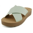 thumbnail image 2 of Soda Shoes Women Sandals Crisscross Strap Band&nbsp;Flatform Platform LUCY-S Light Green Mint 6, 2 of 5