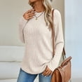 thumbnail image 3 of SUNBS Tunic Shirts for Womens Long Sleeve Tops Crewneck Dressy Sweaters Casual Blouses Trendy Clothes, 3 of 9