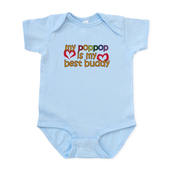 CafePress - Poppop Is My Best Buddy Infant Bodysuit - Baby Light Bodysuit, Size Newborn - 24 Months