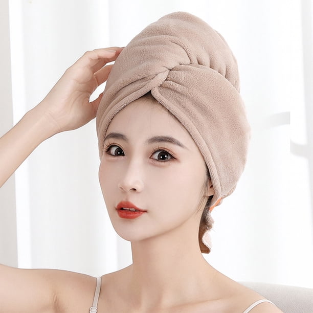 Toalla para secar el cabello | Turbante de microfibra para un secado rápido | Gorro de toalla de poliéster superabsorbente para mujeres y hombres
