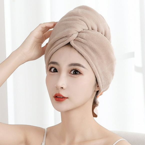 Serviette de Séchage des Cheveux / Enveloppe en Microfibre et Turban pour Séchage Rapide / Bonnet en Polyester Super Absorbant pour Femmes et Hommes / Accessoire de Soin des Cheveux après la Douche, Salle de Bain et Voyage