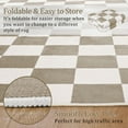 thumbnail image 4 of TWINNIS Checkered Area Rug Bedroom Washable Rugs Floor Carpet for Living Room,5'x7',Tan/White, 4 of 7