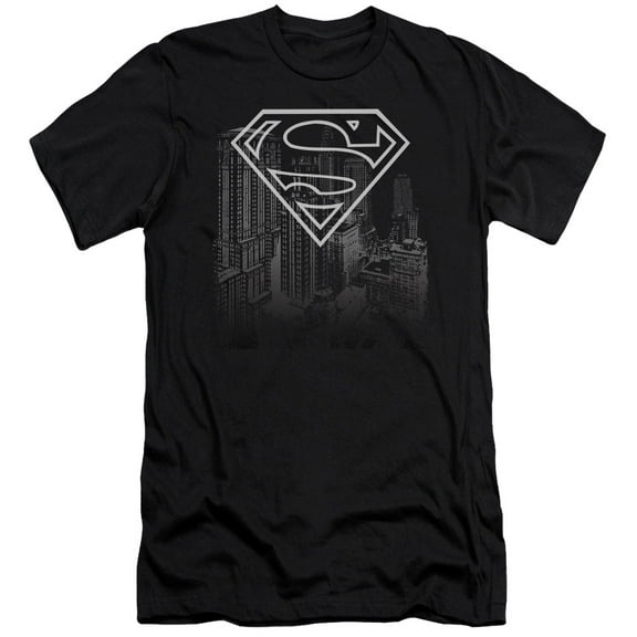 Superman Skyline Adult 30/1 T-Shirt Black