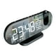 thumbnail image 1 of Reloj despertador electrónico digital LED con espejo y proyección, radio FM y alarma dual. palabras blancas, 1 of 9
