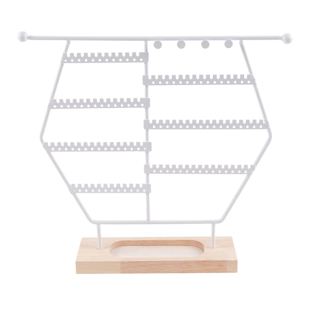 Organizador de joyas, expositor de pulseras y pendientes para tienda Blanco
