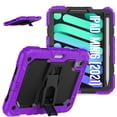 thumbnail image 2 of FJLBDE Case for iPad Mini 7 A17 Pro 2024/Mini 6 2021 8.3 Inch 7th/6th Gen, Rugged Shockproof Tablet Cases Cover with Kickstand Shoulder Strap, Purple, 2 of 7